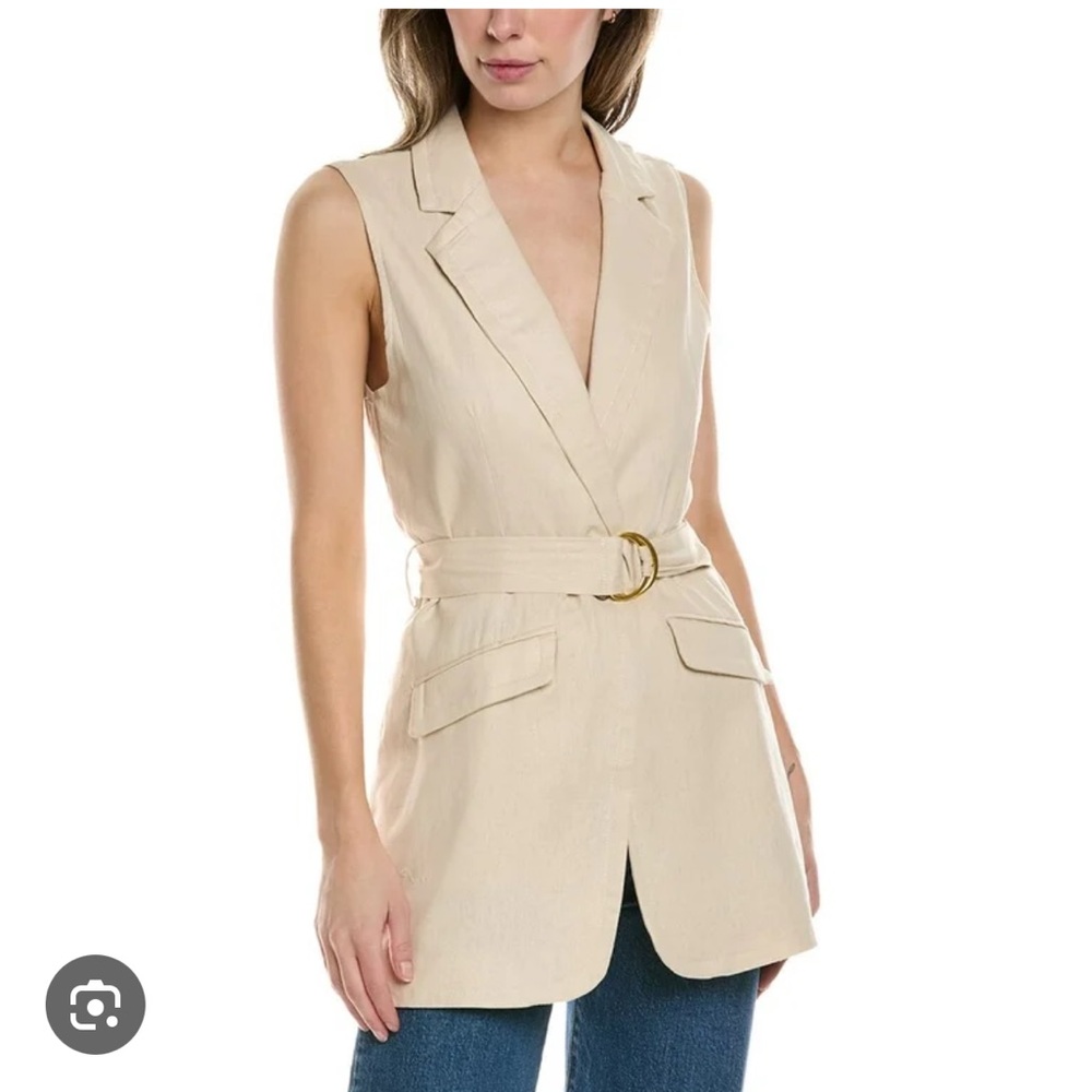 Ellen Tracy Linen Blend Vest
